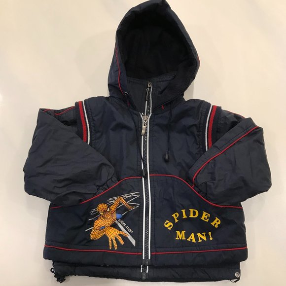 Boys Spider Man Double Jacket - Size 4 - Picture 1 of 11